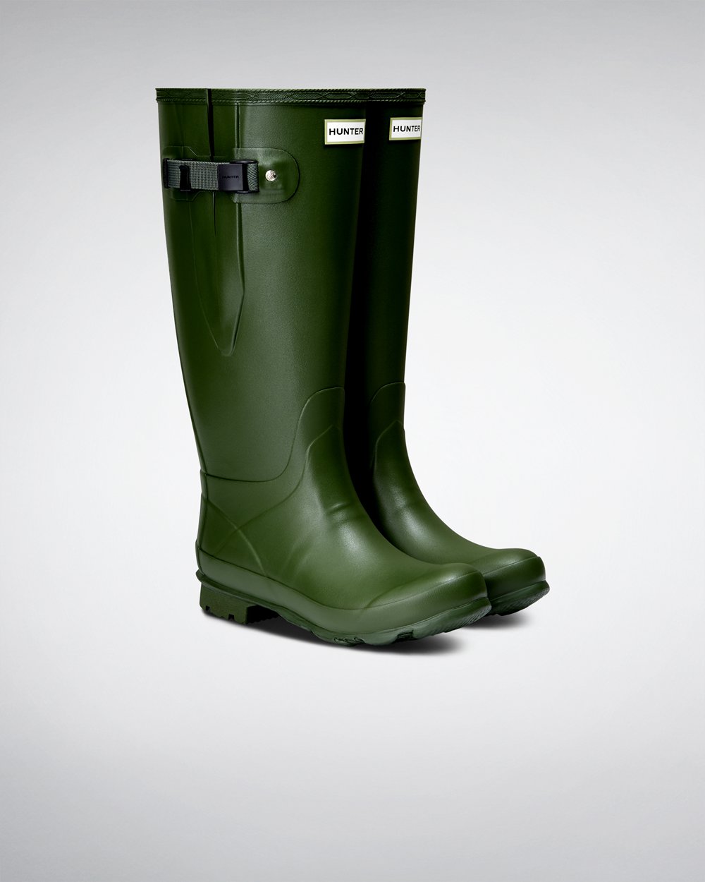 Botas de Lluvia Anchas Hunter Mujer - Norris Field - Verdes - IYMZJGQ-90